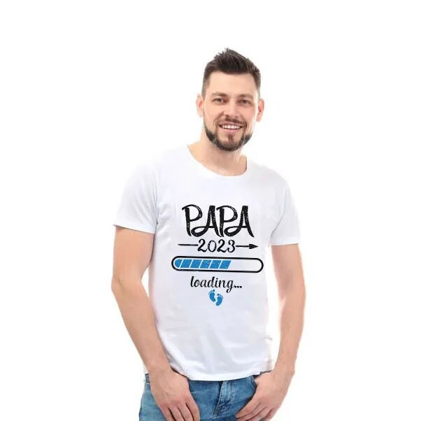 2023. Nova slatka majica kratkih rukava za par s najavom trudnoće Majica za trudnice s printom za bebe, tata + mama + beba Odjeća za trudnice