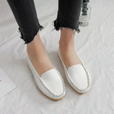 Női Lapos Sekély Cipők Női Espadrillák Nagymama Cipők Fehér Slip on Lapos Cipők Fekete Naplopók Alkalmi cipők Zapatos Mujer