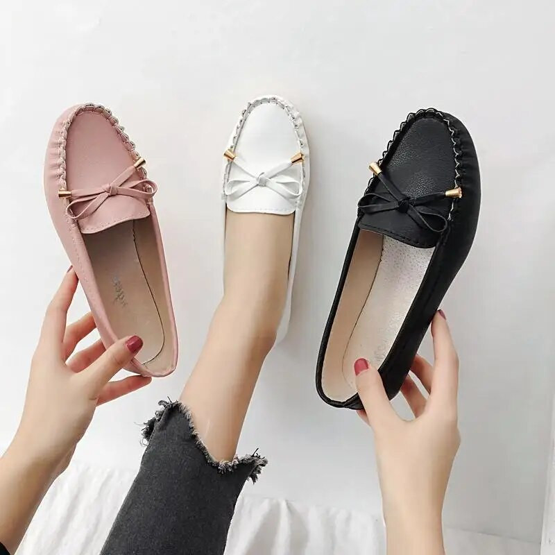 Női Lapos Sekély Cipők Női Espadrillák Nagymama Cipők Fehér Slip on Lapos Cipők Fekete Naplopók Alkalmi cipők Zapatos Mujer