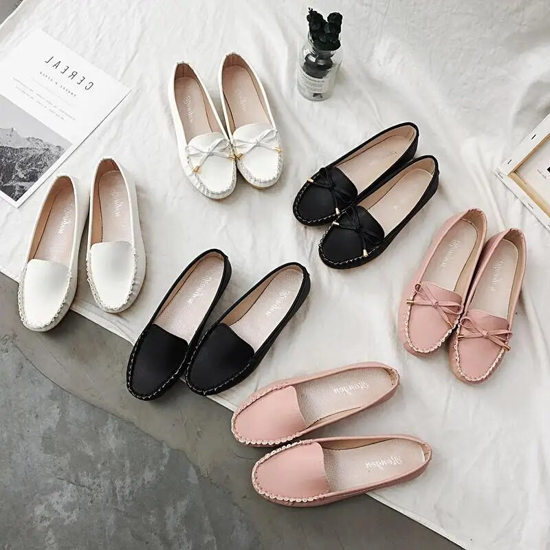 Női Lapos Sekély Cipők Női Espadrillák Nagymama Cipők Fehér Slip on Lapos Cipők Fekete Naplopók Alkalmi cipők Zapatos Mujer