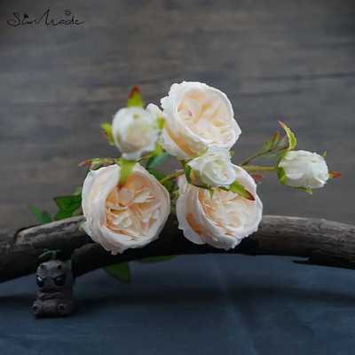 SunMade 6 Heads Austin Rose Branch Svileno vjenčano cvijeće Flores Artificales Home Decor Cvjetni aranžman DIY