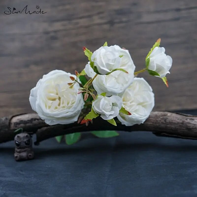 SunMade 6 Heads Austin Rose Branch Svileno vjenčano cvijeće Flores Artificales Home Decor Cvjetni aranžman DIY