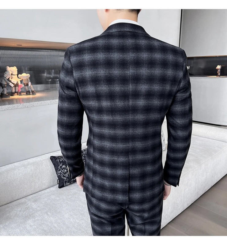 Visoka kvaliteta (Blazer + prsluk + hlače) muško britansko stilsko jednostavno, elegantno modno poslovno ležerno odijelo, trodijelno odijelo