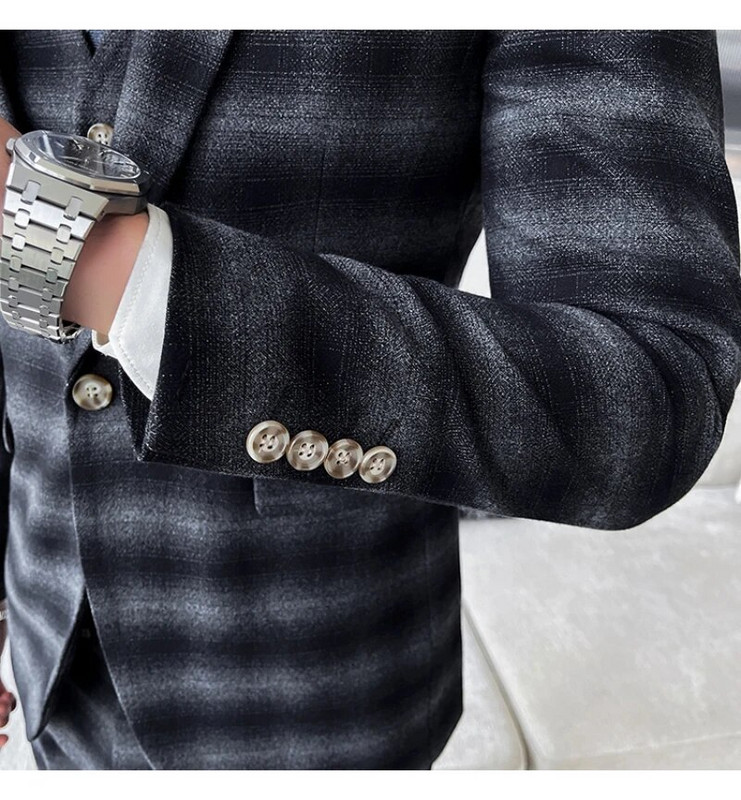 Visoka kvaliteta (Blazer + prsluk + hlače) muško britansko stilsko jednostavno, elegantno modno poslovno ležerno odijelo, trodijelno odijelo