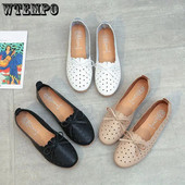 Sárgabarack üreges, puha bőr lapos cipő Női felcsúsztatható sekély szájú iroda hölgy egyszerű alkalmi csónakcipő koreai divat