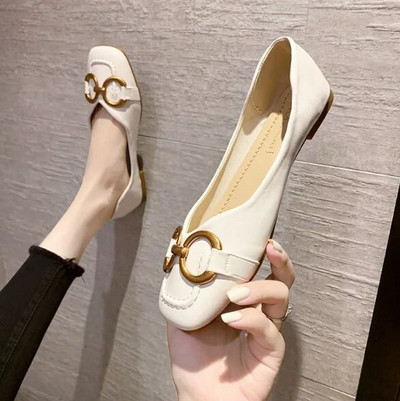 Jauni sieviešu dzīvokļi laivu apavi Pleds Slip on plakanas kurpes Metāla loafers kostīmi Tvīda dizaineru apavi sievietēm rudens