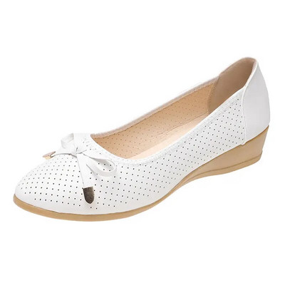 WTEMPO Ženske baletne cipele Ravne izrezane kožne Breathbale Bow Round Head Ženske cipele za čamac Balerinke Ženske cipele Veleprodaja