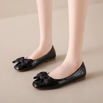Sweet Bowknot Дамски плоски обувки 2023 Нови плитки балетни обувки Ежедневни обувки с квадратни пръсти Единични обувки Удобни мокасини с мека подметка