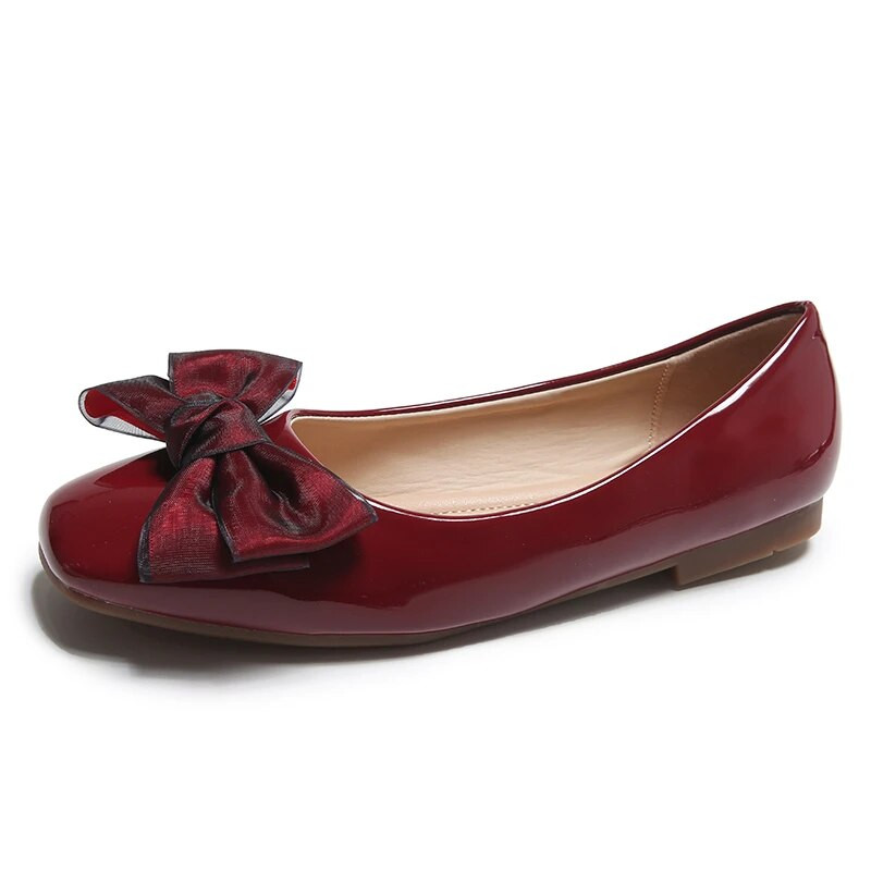 Sweet Bowknot női lapos cipők 2023 új, sekély balettlapos, alkalmi, négyszögletes orrú, egyszemélyes cipők, kényelmes, puha talpú cipők