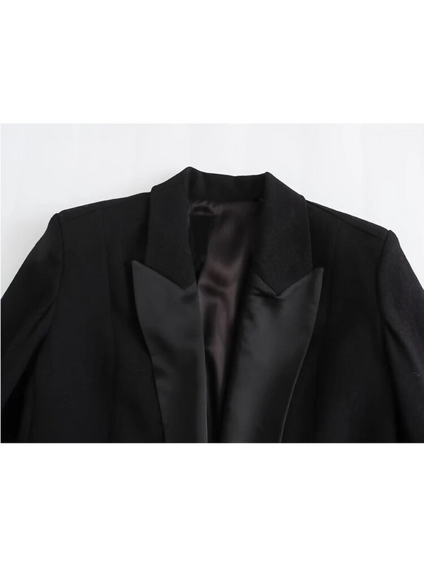 TRAF 2023 Ženski modni patchwork kompleti odijela Ženski uredski blazer sako s urezima Ženski komplet hlača širokih nogavica Proljetna ženska odijela