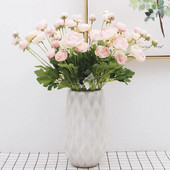 4 glave ružičaste britanske plemićke kraljevske obitelji Umjetno cvijeće Ranunculus Asiaticus Svadbena rosa Lotos Svileni lažni cvjetni ukras