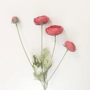 4 glave ružičaste britanske plemićke kraljevske obitelji Umjetno cvijeće Ranunculus Asiaticus Svadbena rosa Lotos Svileni lažni cvjetni ukras