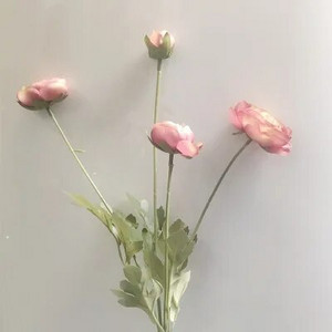 4 glave ružičaste britanske plemićke kraljevske obitelji Umjetno cvijeće Ranunculus Asiaticus Svadbena rosa Lotos Svileni lažni cvjetni ukras