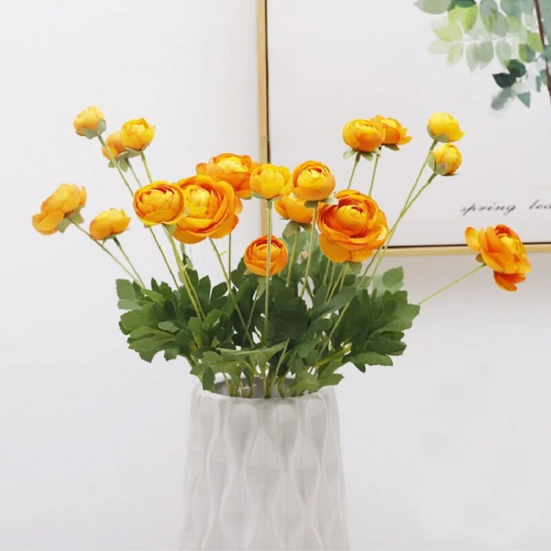 4 glave ružičaste britanske plemićke kraljevske obitelji Umjetno cvijeće Ranunculus Asiaticus Svadbena rosa Lotos Svileni lažni cvjetni ukras
