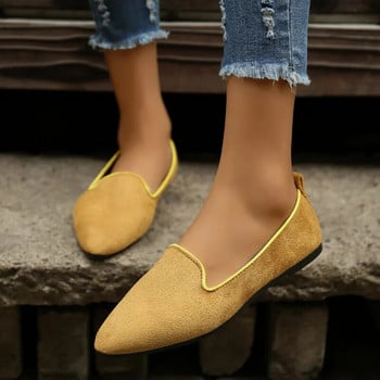 2023 г. Нови есенни дамски обувки с равни пръсти, приплъзващи се едноцветни големи размери Ежедневни обувки за ходене Zapatos De Mujer Плюс размер 43