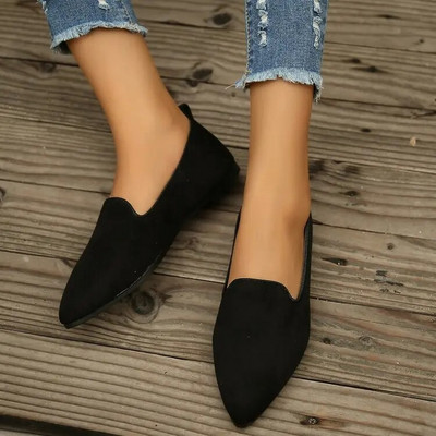 Nove jesenske ženske cipele sa šiljatim vrhovima za 2023., jednobojne, jednobojne cipele za slobodno hodanje, velika veličina, Zapatos De Mujer, velika veličina 43