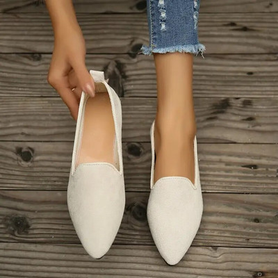 Nove jesenske ženske cipele sa šiljatim vrhovima za 2023., jednobojne, jednobojne cipele za slobodno hodanje, velika veličina, Zapatos De Mujer, velika veličina 43