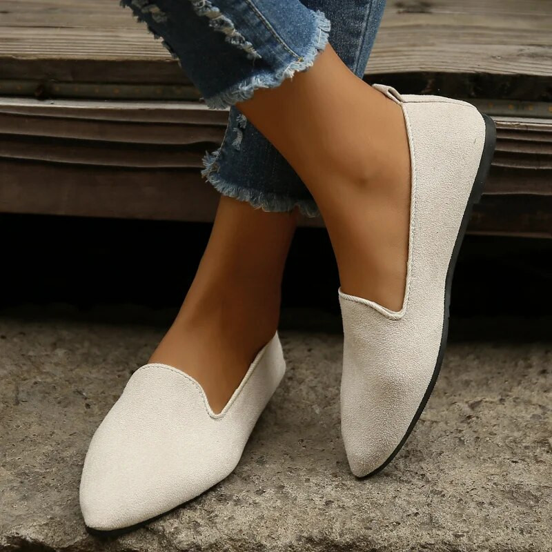 Nove jesenske ženske cipele sa šiljatim vrhovima za 2023., jednobojne, jednobojne cipele za slobodno hodanje, velika veličina, Zapatos De Mujer, velika veličina 43