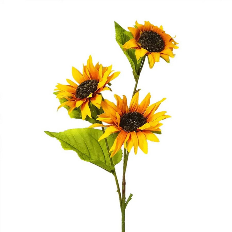 50cm hosszú őszi selyem műnapraforgó barkács virág ág otthoni esküvőre őszi dekoráció hamis műanyag szárú napraforgó