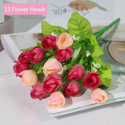 Umjetno cvijeće Svilena ruža 21 glava/buket Gypsophila DIY Dekoracija obiteljskog vjenčanja Hotelska trgovina Stol za blagovanje Aranžman scene