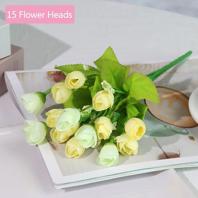 Umjetno cvijeće Svilena ruža 21 glava/buket Gypsophila DIY Dekoracija obiteljskog vjenčanja Hotelska trgovina Stol za blagovanje Aranžman scene