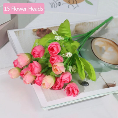 Umjetno cvijeće Svilena ruža 21 glava/buket Gypsophila DIY Dekoracija obiteljskog vjenčanja Hotelska trgovina Stol za blagovanje Aranžman scene