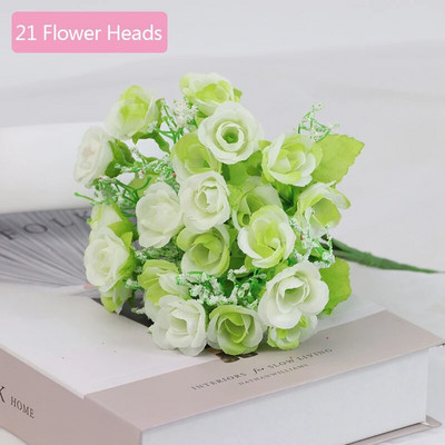 Umjetno cvijeće Svilena ruža 21 glava/buket Gypsophila DIY Dekoracija obiteljskog vjenčanja Hotelska trgovina Stol za blagovanje Aranžman scene