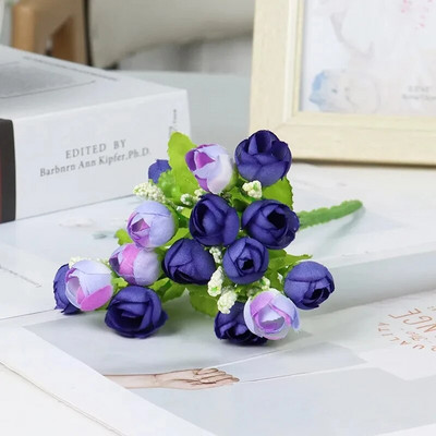 Umjetno cvijeće Svilena ruža 21 glava/buket Gypsophila DIY Dekoracija obiteljskog vjenčanja Hotelska trgovina Stol za blagovanje Aranžman scene