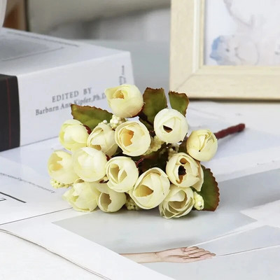 Umjetno cvijeće Svilena ruža 21 glava/buket Gypsophila DIY Dekoracija obiteljskog vjenčanja Hotelska trgovina Stol za blagovanje Aranžman scene