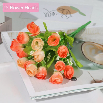 Umjetno cvijeće Svilena ruža 21 glava/buket Gypsophila DIY Dekoracija obiteljskog vjenčanja Hotelska trgovina Stol za blagovanje Aranžman scene