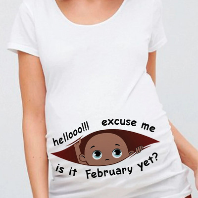 Atvainojiet, vai ir janvāris, tomēr 12 mēneši, vasaras grūtniecība, grūtniecība, T krekls, sieviešu t-krekls, melns bērnu apdruka grūtniecēm