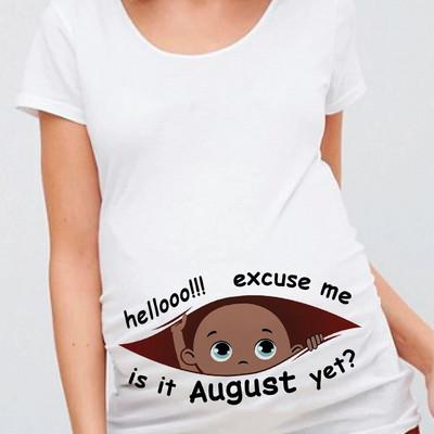 Atvainojiet, vai ir janvāris, tomēr 12 mēneši, vasaras grūtniecība, grūtniecība, T krekls, sieviešu t-krekls, melns bērnu apdruka grūtniecēm