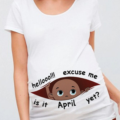 Atvainojiet, vai ir janvāris, tomēr 12 mēneši, vasaras grūtniecība, grūtniecība, T krekls, sieviešu t-krekls, melns bērnu apdruka grūtniecēm