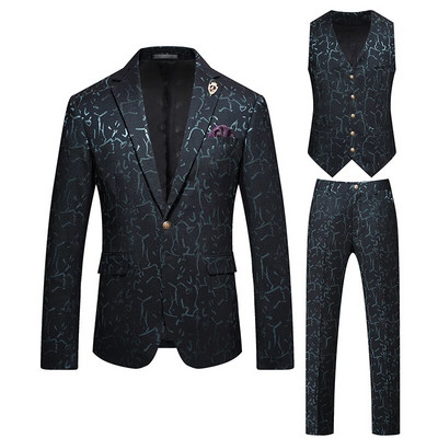 Visoka kvaliteta (Blazer + prsluk + hlače) muško britansko stilsko jednostavno poslovno elegantno modno ležerno usko trodijelno odijelo