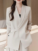 Elegantna odijela s hlačama Ženska ležerna uredska korejska moda Dvodijelni jednobojni ovratnik s otvorenim ovratnikom Novi jesensko-zimski sako odijelo 2023.