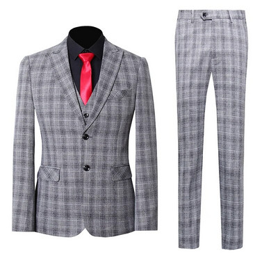 Visokokvalitetna veća veličina S-5XL (odijelo + prsluk + hlače) Britanski stil poslovno ležerno radno muško usko odijelo trodijelno odijelo 2022.