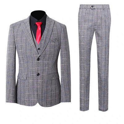 Visokokvalitetna veća veličina S-5XL (odijelo + prsluk + hlače) Britanski stil poslovno ležerno radno muško usko odijelo trodijelno odijelo 2022.