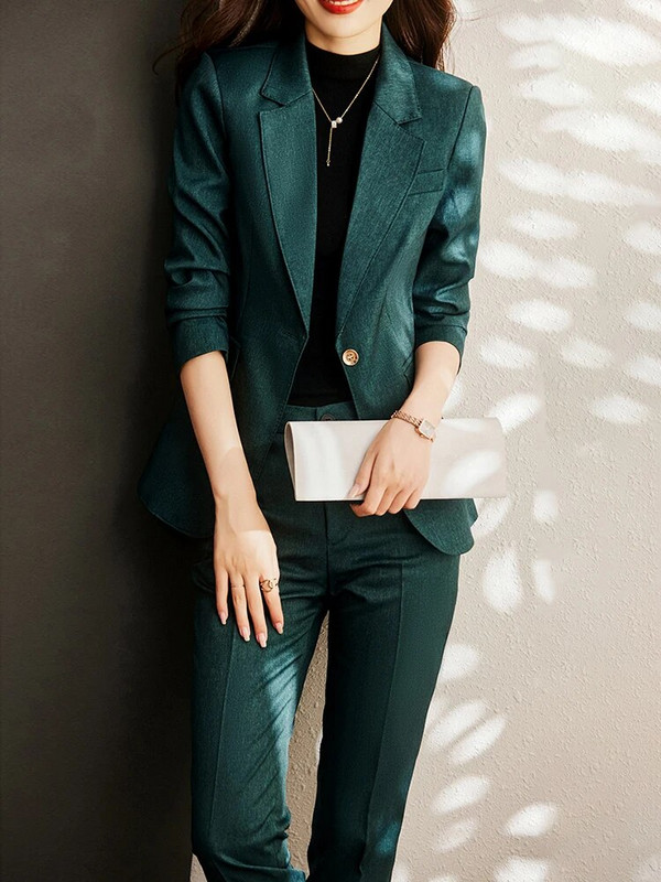 Circyy Slim kétrészes szettek női ruhák 2023 új egygombos öltönyök irodai szettek blézerkabátok + magas derekú tömör nadrágkosztümök