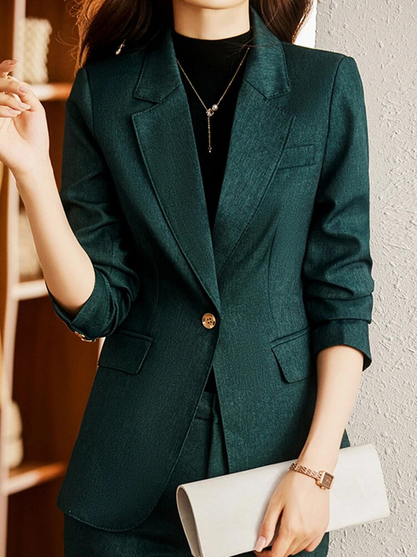 Circyy Slim kétrészes szettek női ruhák 2023 új egygombos öltönyök irodai szettek blézerkabátok + magas derekú tömör nadrágkosztümök