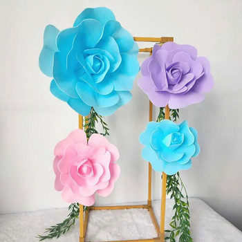 Фалшиви цветя PE пяна Цветя Голяма роза Сватбени цветя Стенни фонове Стена за детска стая Fleur Artificielle Mariage Boda Rosa Flore