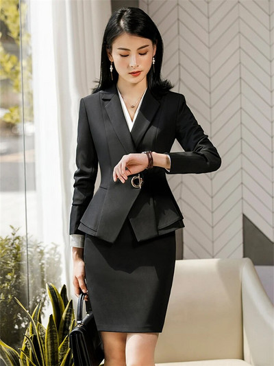 Jesen 2023. Žensko odijelo Vinocrveni crni blejzer Hlače Elegantni kompleti poslovnih odijela Dvodijelni setovi uredske ženske radne odjeće