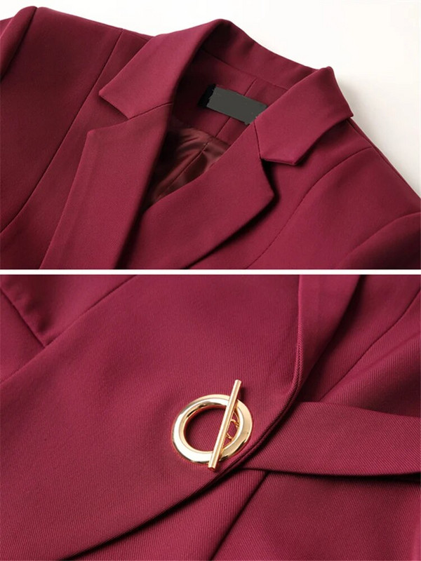 Jesen 2023. Žensko odijelo Vinocrveni crni blejzer Hlače Elegantni kompleti poslovnih odijela Dvodijelni setovi uredske ženske radne odjeće