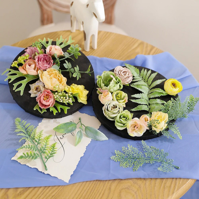 30kom Dekoracija vijenca od umjetnog lišća Lažne biljke za kućnu dekoraciju vjenčanja DIY Buket Rukotvorine Cvijeće Vijenac Pribor za darove