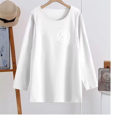 Jesenska majica dugih rukava za dojilje Modna majica s printom slova za trudnice Pamuk Odjeća za dojenje Žene nakon poroda Majice za dojenje