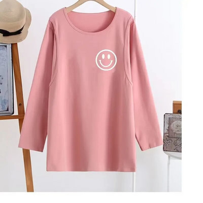 Jesenska majica dugih rukava za dojilje Modna majica s printom slova za trudnice Pamuk Odjeća za dojenje Žene nakon poroda Majice za dojenje