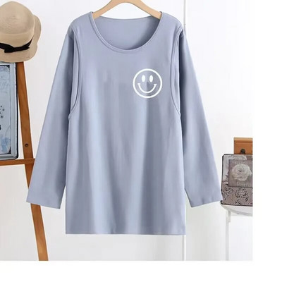 Jesenska majica dugih rukava za dojilje Modna majica s printom slova za trudnice Pamuk Odjeća za dojenje Žene nakon poroda Majice za dojenje