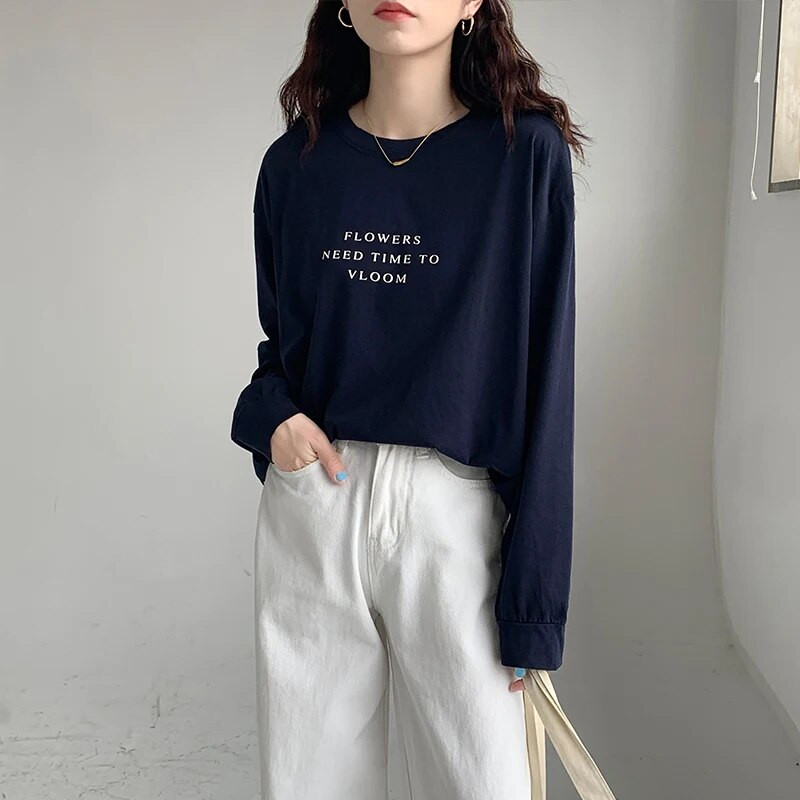 Jesenska majica dugih rukava za dojilje Modna majica s printom slova za trudnice Pamuk Odjeća za dojenje Žene nakon poroda Majice za dojenje