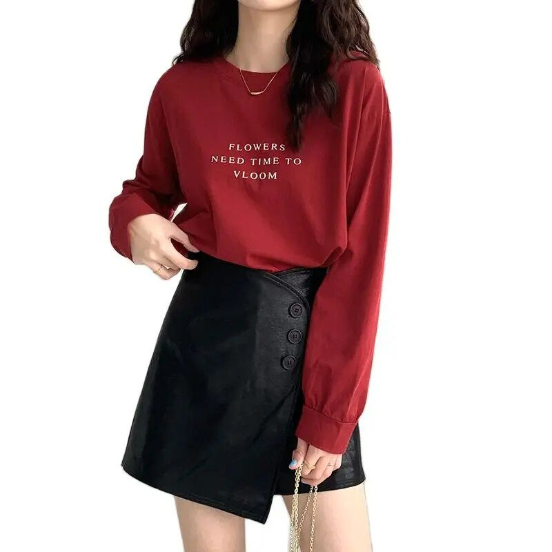 Jesenska majica dugih rukava za dojilje Modna majica s printom slova za trudnice Pamuk Odjeća za dojenje Žene nakon poroda Majice za dojenje