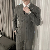 Butiik (bleiser + vest + püksid) meeste ülikond kaherealine elegantne äriline itaalia stiilis pidulik kleit Härrasmehe 3-osaline komplekt