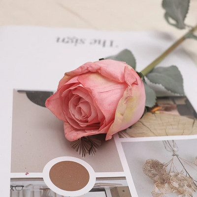 2PC Jesenski luksuzni umjetni cvijet Ružina grana 57 cm Spaljeni rub Svileni umjetni cvijet Kućni vrtni stol DIY Dekoracija vjenčanja